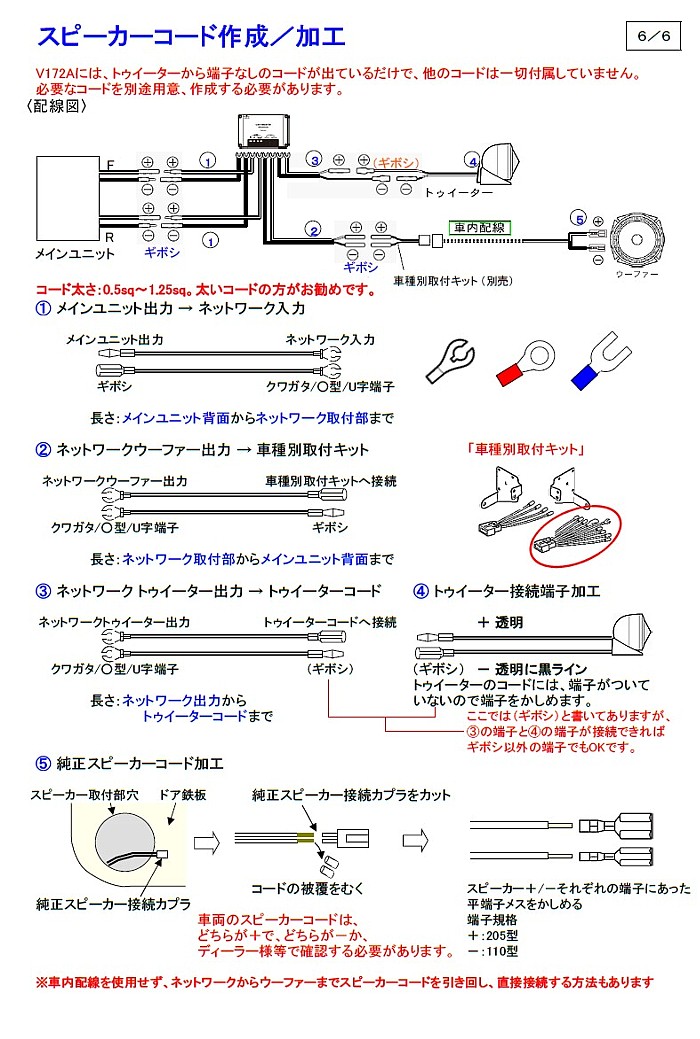 スピーカー(2013年モデル)】TS-V172Aの接続方法について教えて